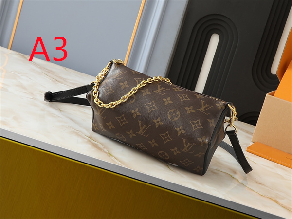チェーン使いが映える LOUIS VUITTON ルイヴィトン コピー ショルダーバッグ 配色レザートリム ファスナー仕様