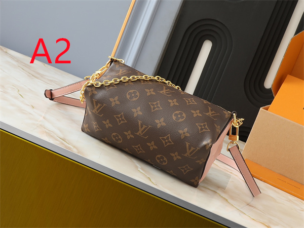 チェーン使いが映える LOUIS VUITTON ルイヴィトン コピー ショルダーバッグ 配色レザートリム ファスナー仕様