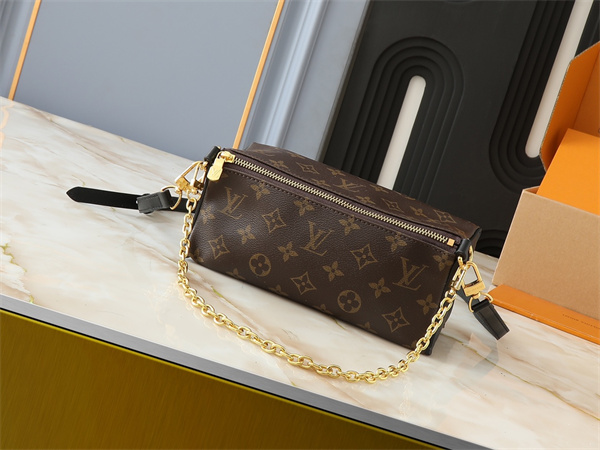チェーン使いが映える LOUIS VUITTON ルイヴィトン コピー ショルダーバッグ 配色レザートリム ファスナー仕様