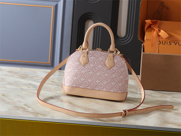 織り柄を楽しむ LOUIS VUITTON ルイヴィトン コピー ハンドバッグ ラウンドフォルム レザーボトム ダブルジップ