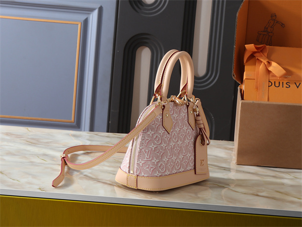 織り柄を楽しむ LOUIS VUITTON ルイヴィトン コピー ハンドバッグ ラウンドフォルム レザーボトム ダブルジップ