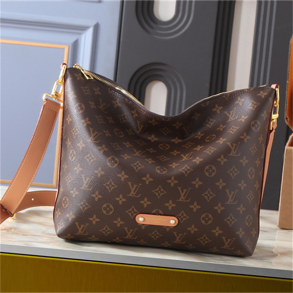 肩掛けしやすい LOUIS VUITTON ルイヴィトン コピー ワンショルダーバッグ 大容量ファスナー仕様 レザーストラップ