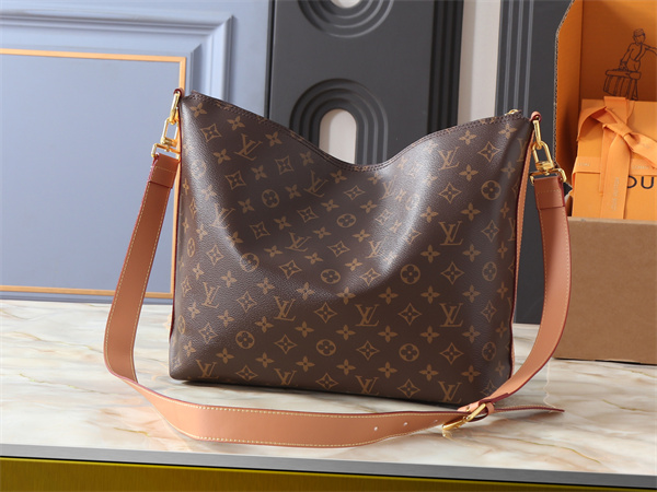肩掛けしやすい LOUIS VUITTON ルイヴィトン コピー ワンショルダーバッグ 大容量ファスナー仕様 レザーストラップ