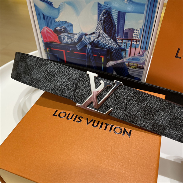 ダミエ柄が映える LOUIS VUITTON ルイヴィトン コピー メンズベルト ツートーンLV金具 クラシックモダン