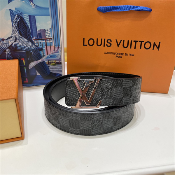 ダミエ柄が映える LOUIS VUITTON ルイヴィトン コピー メンズベルト ツートーンLV金具 クラシックモダン