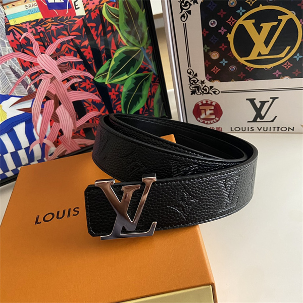 型押しレザー調 LOUIS VUITTON ルイヴィトン コピー ワイドベルト ビッグLVバックル モダンメンズ