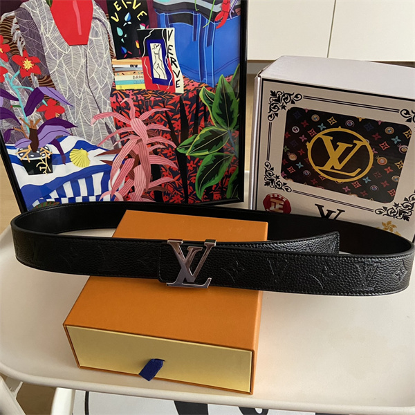 型押しレザー調 LOUIS VUITTON ルイヴィトン コピー ワイドベルト ビッグLVバックル モダンメンズ