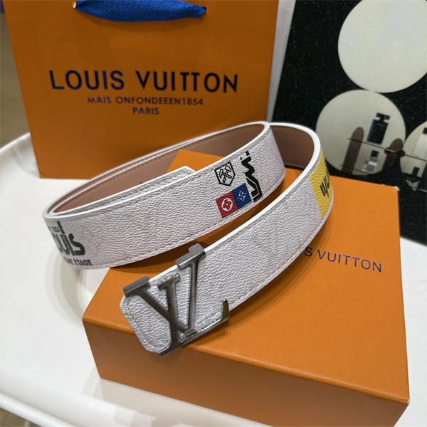 アートレタリング LOUIS VUITTON ルイヴィトン コピー ワイドベルト マルチモチーフ プリントアクセント