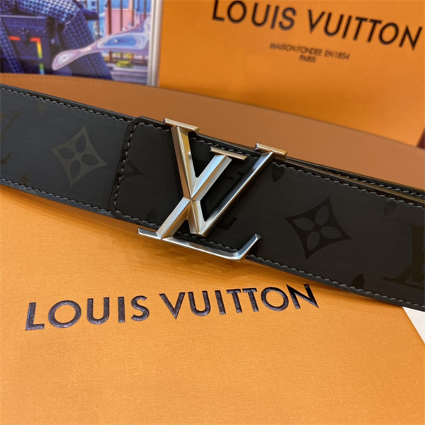 金銀アクセント LOUIS VUITTON ルイヴィトン コピー モノグラムベルト 立体LVシグネチャー モダンデザイン