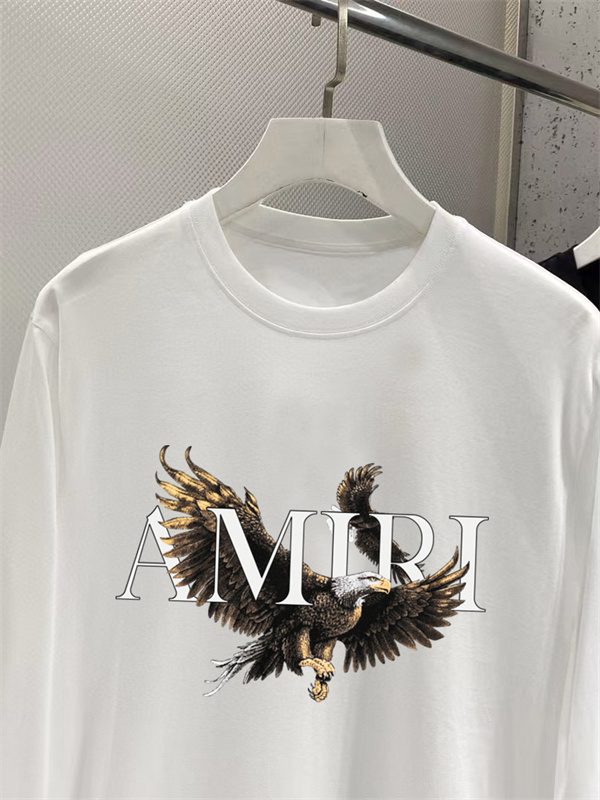 翼を広げた存在感 AMIRI アミリ コピー ロングスリーブTシャツ バードアート レイヤードロゴ