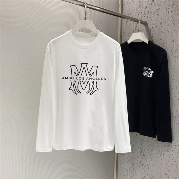 シンボルロゴ際立つ AMIRI アミリ コピー ロングスリーブTシャツ LAレタリング 線画グラフィック