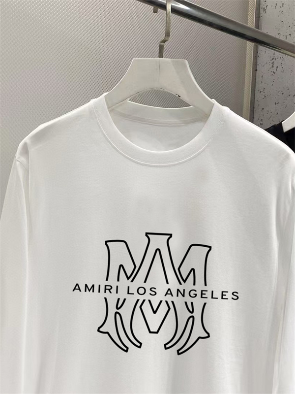 シンボルロゴ際立つ AMIRI アミリ コピー ロングスリーブTシャツ LAレタリング 線画グラフィック