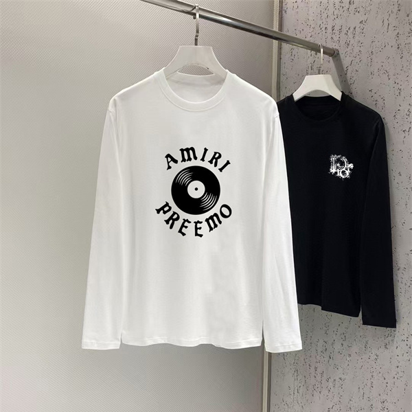 ヴィンテージ音楽ムード AMIRI アミリ コピー ロングスリーブ ヴァイナルレコード センターロゴデザイン