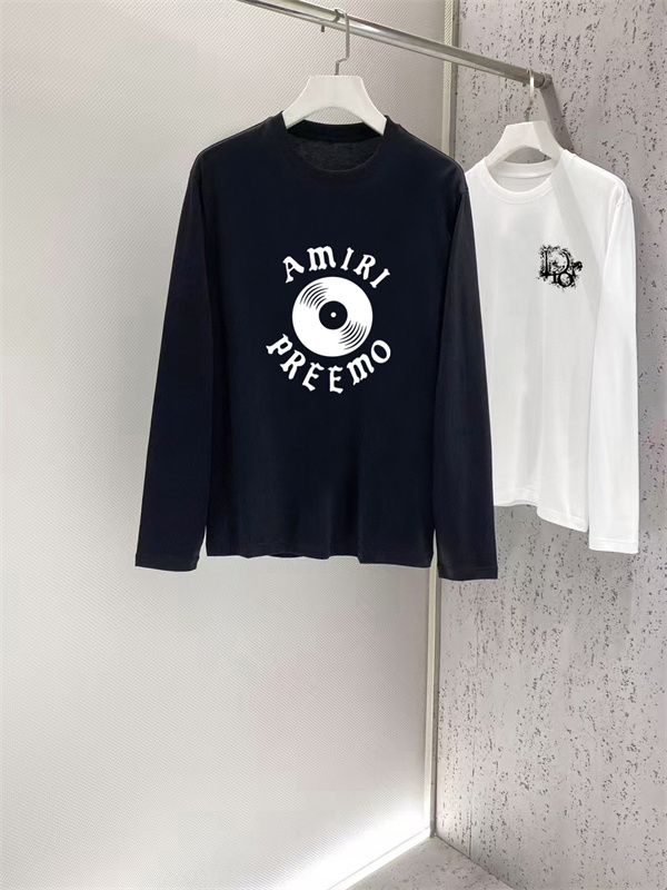 ヴィンテージ音楽ムード AMIRI アミリ コピー ロングスリーブ ヴァイナルレコード センターロゴデザイン