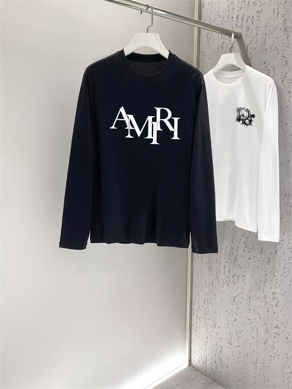 重なり文字が映える AMIRI アミリ コピー ロングスリーブ モノグラムレタード グラフィカルデザイン