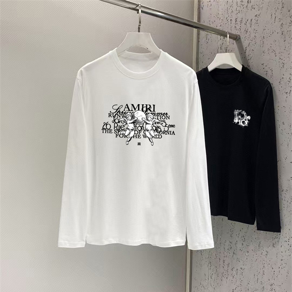 アートポスター調 AMIRI アミリ コピー ロングスリーブTシャツ レイヤードレタリング グラフィック構成