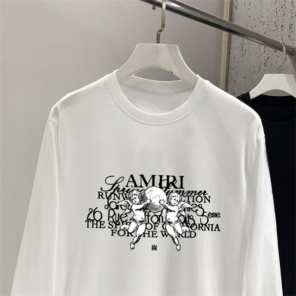 アートポスター調 AMIRI アミリ コピー ロングスリーブTシャツ レイヤードレタリング グラフィック構成