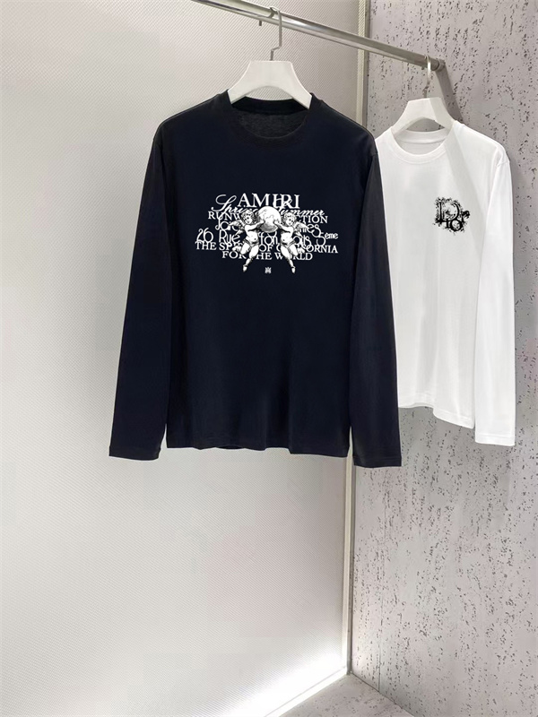 アートポスター調 AMIRI アミリ コピー ロングスリーブTシャツ レイヤードレタリング グラフィック構成