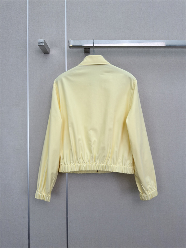 軽快スポーティ PRADA プラダ コピー ライトジャケット シャツカラー イージーヘム ペールイエロー