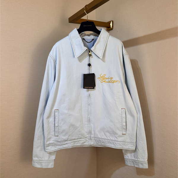ウォッシュドブルー フルジップ LOUIS VUITTON ルイヴィトン コピー メンズ ワークブルゾン 都会派デイリースタイル