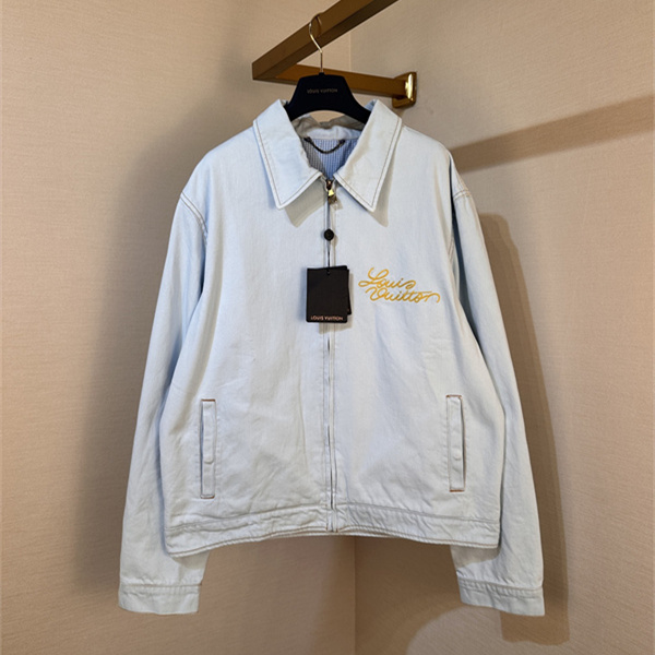 ウォッシュドブルー フルジップ LOUIS VUITTON ルイヴィトン コピー メンズ ワークブルゾン 都会派デイリースタイル