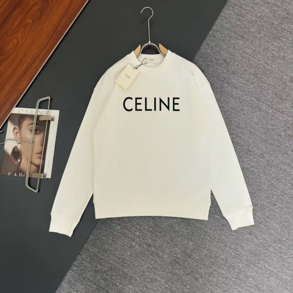 新作注目 セリーヌ激安 シリコンレタリング クルーネックスウェット CELINE 400gコットン