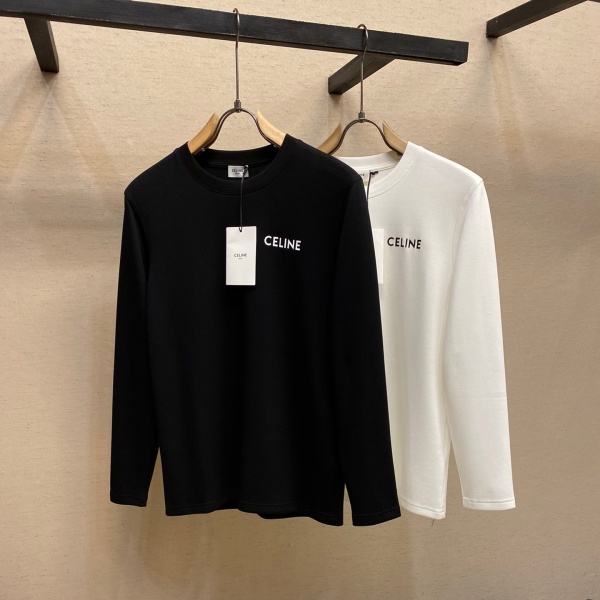 上品ミニマル セリーヌ激安 長袖Tシャツ CELINE 60番手ダブルフェイス しなやかストレッチ