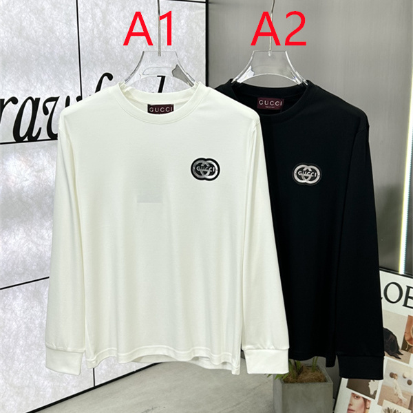 サークルロゴ ワンポイント GUCCI グッチ コピー 長袖Tシャツ クルーネック