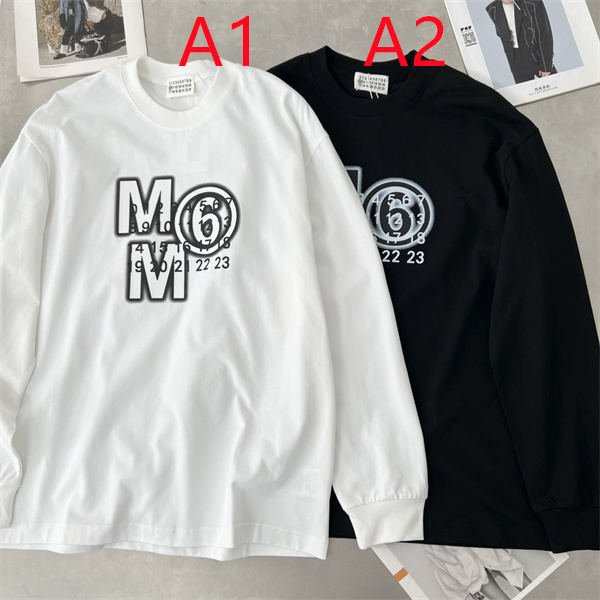 モノトーングラフィック MM6 Maison Margiela メゾン マルジェラ コピー 長袖トップス ストリート仕様