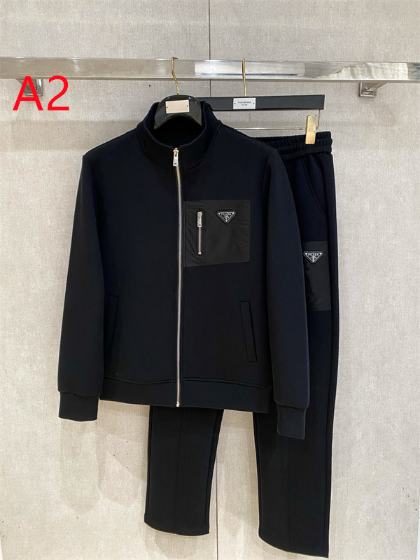 胸元ファスナーポケット ストレートパンツ PRADA プラダ コピー ジップアップセット 都会派スタイル