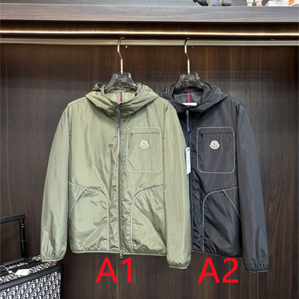 パイピングポケット MONCLER モンクレール コピー ウインドブレーカー ブラック＆オリーブ