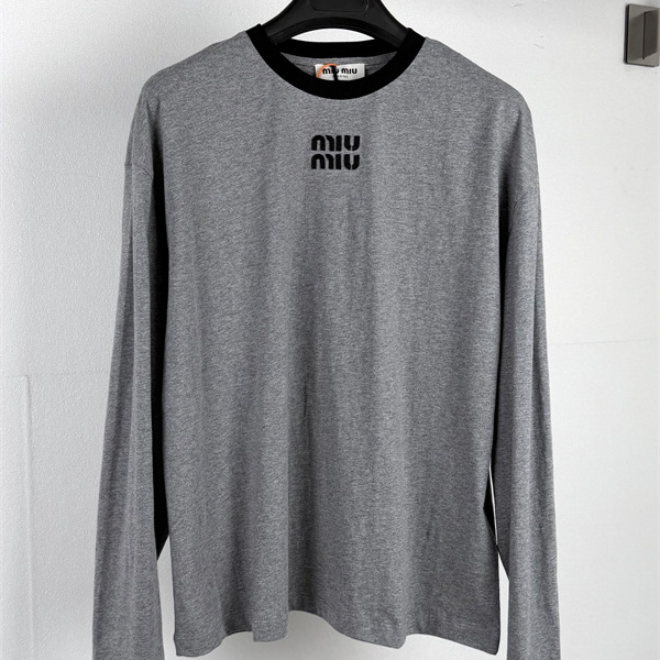 メランジグレー MIU MIU ミュウミュウ コピー クルーネックロンT