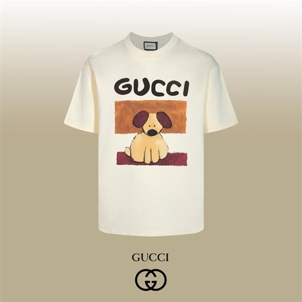 パピーイラスト ビッグレタリング レトロアート GUCCI グッチ コピー 半袖Tシャツ ゆったりフォルム SNS映え