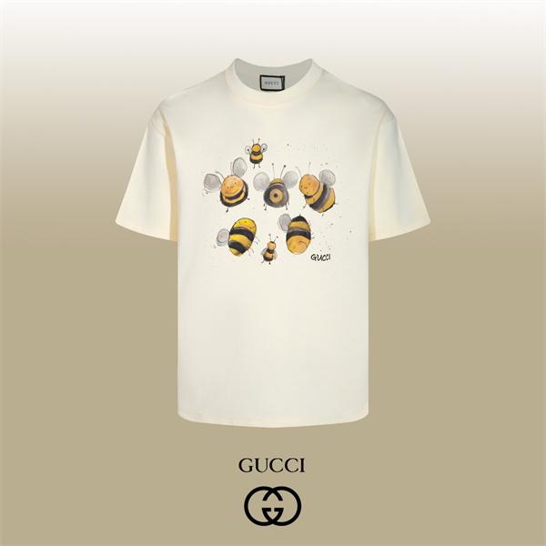 ビーキャラクター 手描き風アート 夏の人気商品 GUCCI グッチ コピー 半袖Tシャツ 2026新作