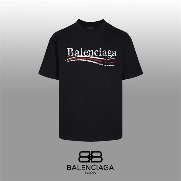 ダメージロゴ ブラックベース 着映えデザイン BALENCIAGA バレンシアガ コピー 半袖Tシャツ 快適コットン 人気集中