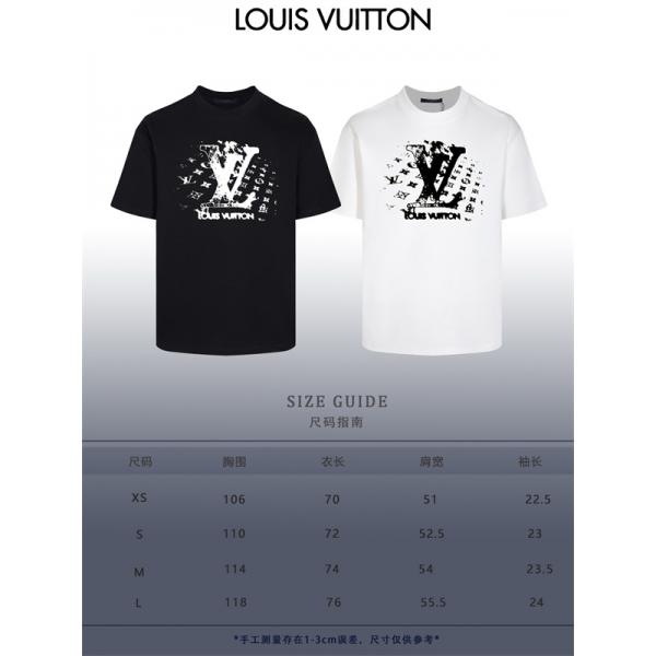 モノトーンデザイン LVモチーフ 立体見え LOUIS VUITTON ルイヴィトン コピー 半袖Tシャツ 売れ筋候補