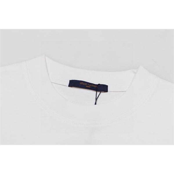 スクエアエンブレム 直線ロゴ 快適コットン LOUIS VUITTON ルイヴィトン コピー 半袖Tシャツ 売れ行き好調