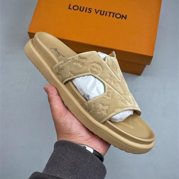 LOUIS VUITTON ルイヴィトン コピー スライドサンダル 新作注目 モノグラム型押し ワイドストラップ