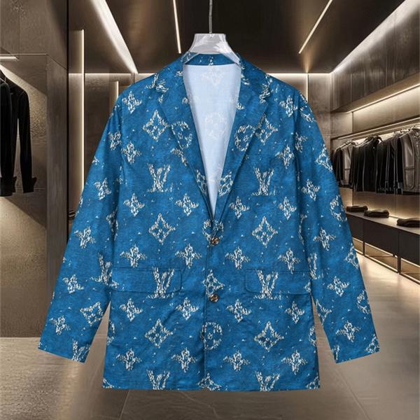 ブルーモノグラム 総柄デザイン モード映え LOUIS VUITTON ルイヴィトン コピー テーラードジャケット 注目度急伸