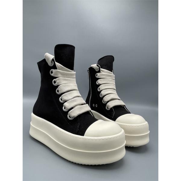 ワイドシューレース モード主役 ボリューム設計 RICK OWENS リック・オウエンス コピー 厚底ハイカットスニーカー 人気急伸