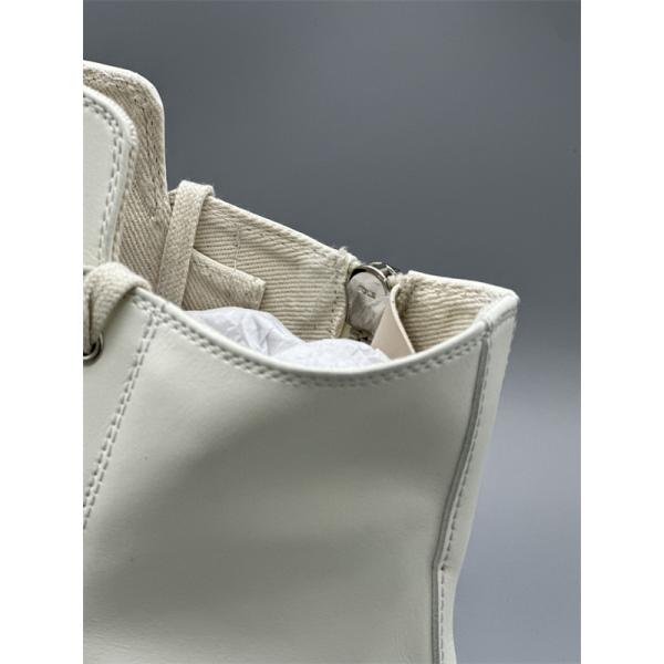 オールホワイト レザーアッパー サイドジップ RICK OWENS リック・オウエンス コピー 厚底ハイカットスニーカー 立体ボリュームソール 新作注目