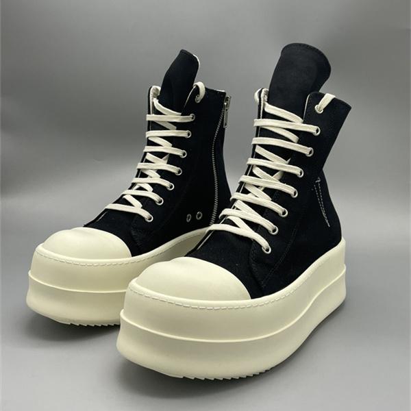 サイド刺繍 ボリュームソール RICK OWENS リック・オウエンス コピー 厚底ハイカットスニーカー 個性際立つモードモデル 新作注目