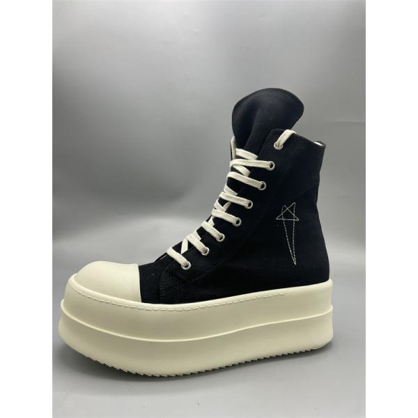 サイド刺繍 ボリュームソール RICK OWENS リック・オウエンス コピー 厚底ハイカットスニーカー 個性際立つモードモデル 新作注目