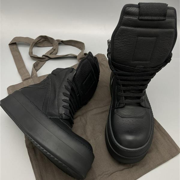 サイドファスナー RICK OWENS リック・オウエンス コピー 厚底ハイカットスニーカー 迫力ある立体フォルム 主役級