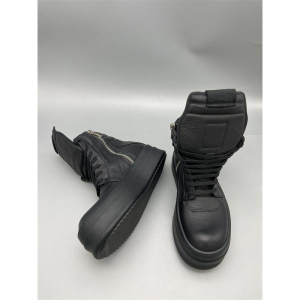 サイドファスナー RICK OWENS リック・オウエンス コピー 厚底ハイカットスニーカー 迫力ある立体フォルム 主役級