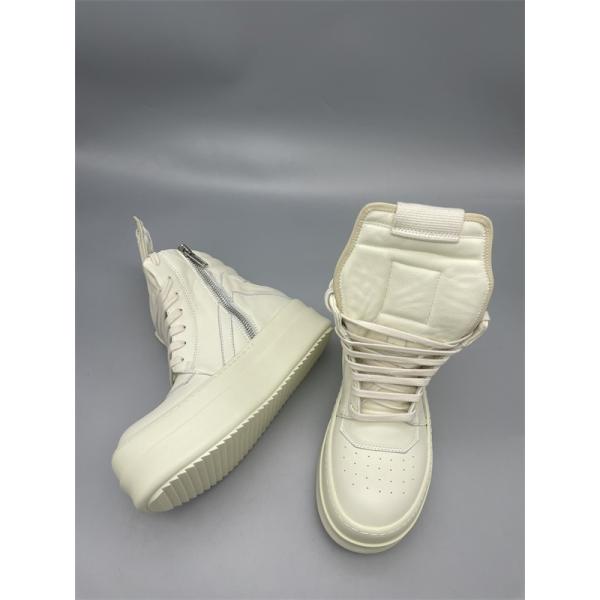 レースアップ仕様  RICK OWENS リック・オウエンス コピー プラットフォームシューズ 軽快なホワイトモデル 洗練モード