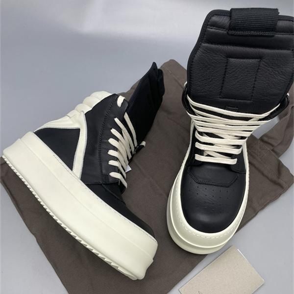 バイカラーパネル ワイドミッドソール RICK OWENS リック・オウエンス コピー 厚底ハイカットスニーカー 近未来的フォルム 人気上昇