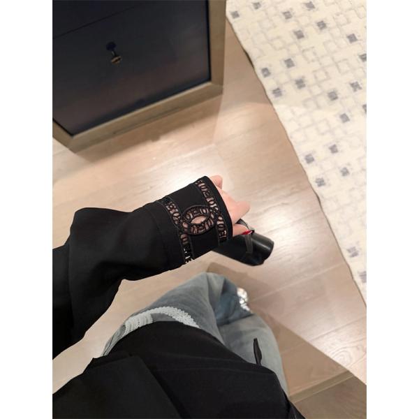 優雅な着映え 長袖シャツ レースカフス 胸ポケット CHANEL シャネル コピー 長袖ブラウス ゆったりフォルム