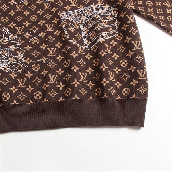 LOUIS VUITTON ルイヴィトン コピー 長袖ニットセーター 話題沸騰 モノグラム総柄 スケッチグラフィック