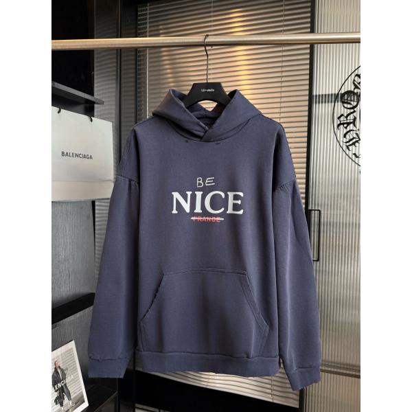 人気上昇 オーバーサイズパーカー FRANCEライン BALENCIAGA バレンシアガ コピー プルオーバーパーカー リブ仕立て